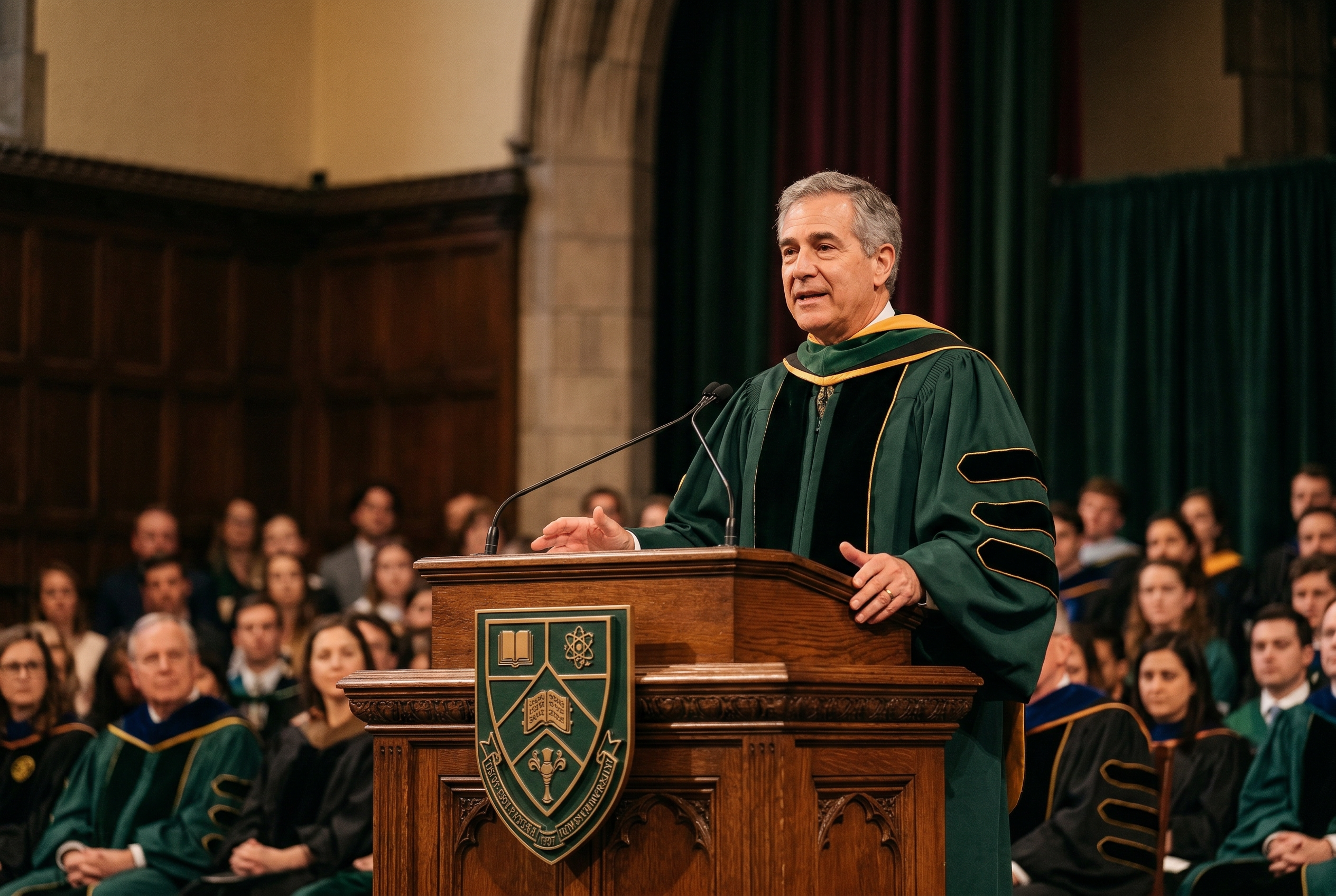 Dr. Marcus Thorne speaking at a podium